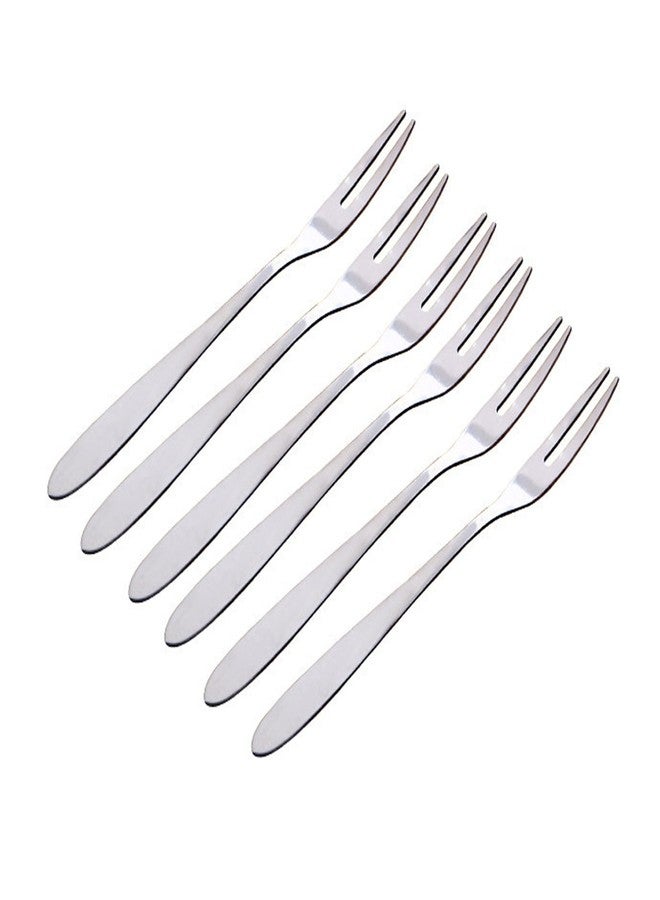 BYERUITE 6PCS Small Stainless Steel Forks for Fruit Cocktail Appetizer Dessert, Mini Escargot Oyster and Shellfish Forks - Image 1