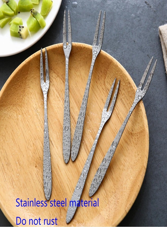 BYERUITE 6PCS Small Stainless Steel Forks for Fruit Cocktail Appetizer Dessert, Mini Escargot Oyster and Shellfish Forks - Image 5