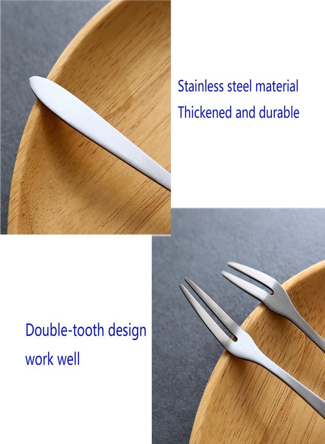 BYERUITE 6PCS Small Stainless Steel Forks for Fruit Cocktail Appetizer Dessert, Mini Escargot Oyster and Shellfish Forks - Image 3
