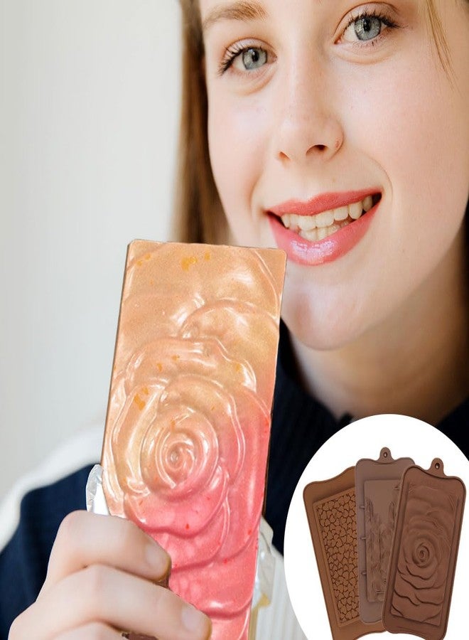 QUDUME 6 PCS Break Apart Chocolate Silicone Molds, Candy Bar Mold Silicone Chocoalte Bar Molds Food Grade Non-Stick Silicone Protein Energy Bar Molds Lover Mothers Fathers DIY Chocolate Mold - Image 5