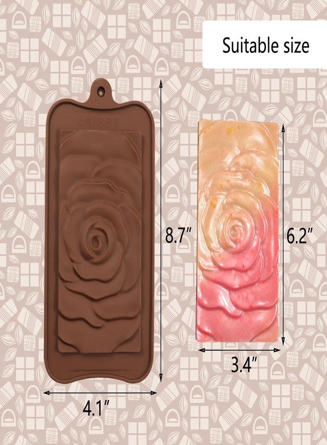 QUDUME 6 PCS Break Apart Chocolate Silicone Molds, Candy Bar Mold Silicone Chocoalte Bar Molds Food Grade Non-Stick Silicone Protein Energy Bar Molds Lover Mothers Fathers DIY Chocolate Mold - Image 2