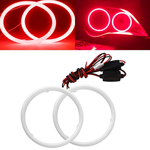 QasimLED 110MM Red Angel Eyes 78SMD COB LED Driving Light DRL Halo Ring Day Decorative Warning Lights 930V DC1 Pair