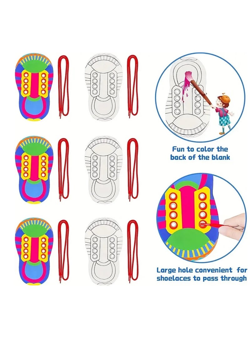 Early Educational Shoelace Threading Teaching Toys, Kindergarten Child Learn To Tie Shoelaces Bowknot Painting Puzzle Toy - Image 5
