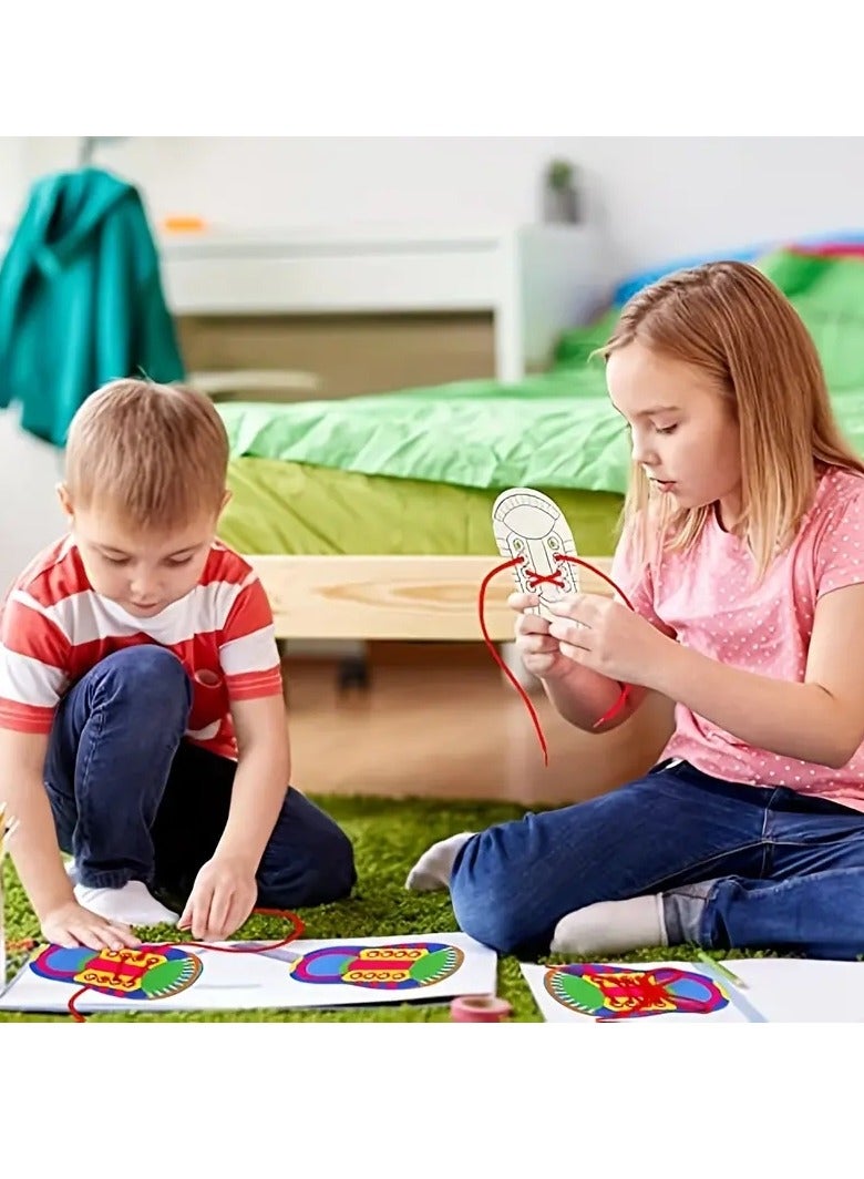 Early Educational Shoelace Threading Teaching Toys, Kindergarten Child Learn To Tie Shoelaces Bowknot Painting Puzzle Toy - Image 3