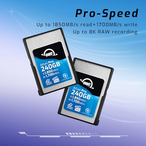OWC 240GB Atlas Pro High Performance Cfexpress 4.0 Type A Memory Card Professional Grade, up to 1850MB/s Read and 1700MB/s Write Speed - Image 2