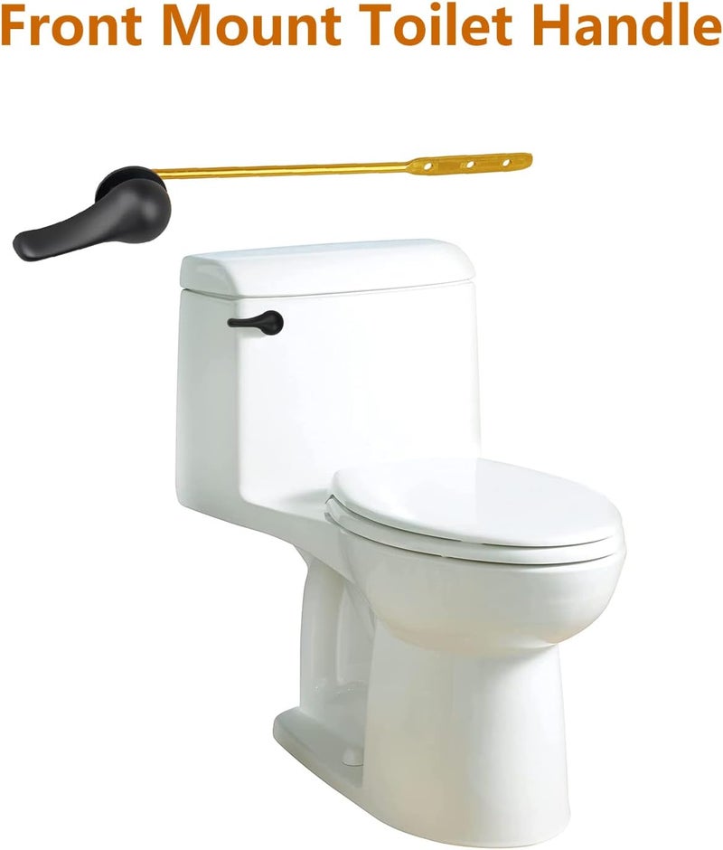 Opzour Toilet Handle Replacement Kit, Toilet Flush Handle with Stainless Steel Flapper Chains, Universal Toilet Lever for Most Front Mount Toilets, Matte Black Toilet Flush Lever - Image 4