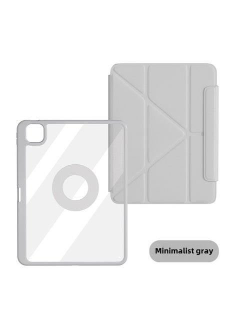 For 3 Y Support 2024 IPad Air(M2) Protective Case Air11 Acrylic 13 Inch Rotating Vertical Screen-Color:Minimalist Gray-Applicable Models:Air 2024 Version ( 13inch )