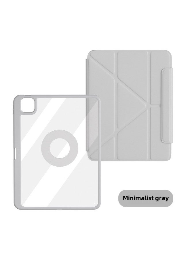 For 3 Y Support 2024 IPad Air(M2) Protective Case Air11 Acrylic 13 Inch Rotating Vertical Screen-Color:Minimalist Gray-Applicable Models:Air 2024 Version ( 13inch )