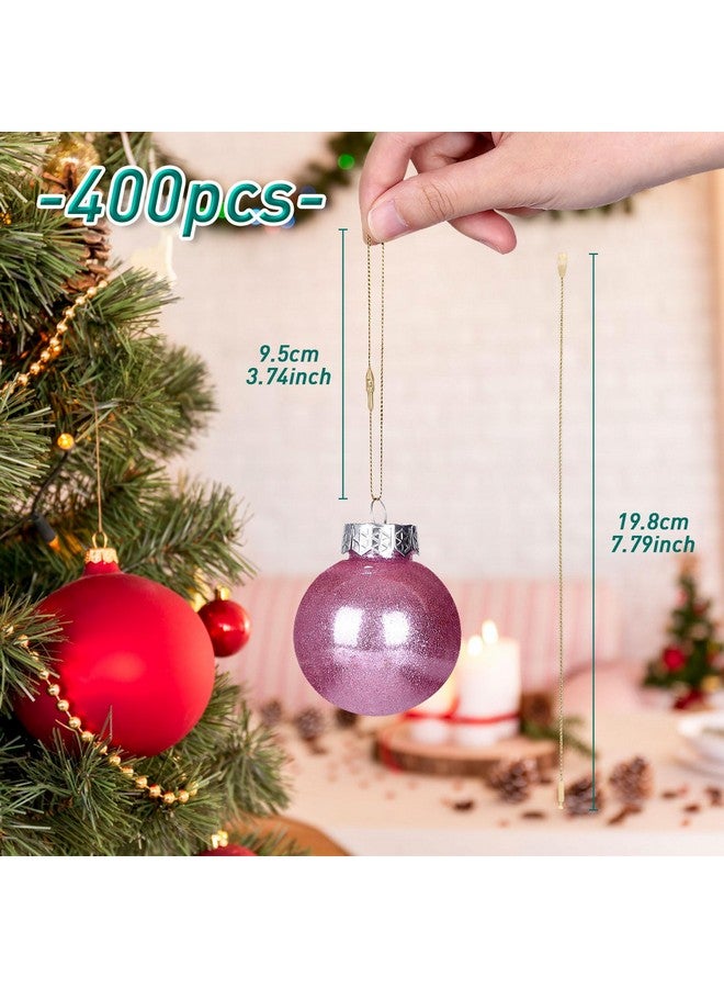 GWHOLE 400Pcs Christmas Ornament Hooks, Chrsitmas Trees Ornaments Hangers String Set with Snap Fastener for Hanging Christmas Ornament Crafts Gift Tag (4 Colors) - Image 2