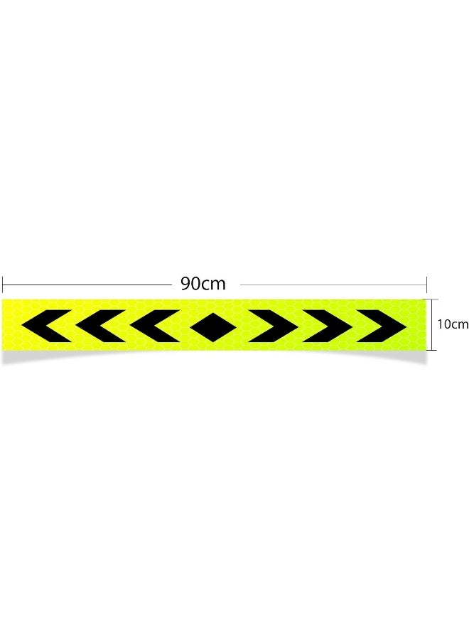 Biella 90cm Visibility Waterproof Yellow Black Arrow Printed Self-adhesive Fluorescence Reflective Warning Stickers For Vehicle (10CM)  - Image 2