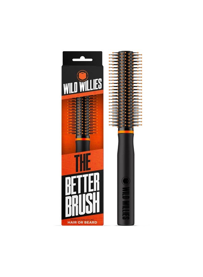 Wild Willies Round Beard Brush, The Better Brush - Round Bristle Beard Hair Brush for Men, Heat-Resistant Curling Comb for Blow Drying - Premium Grooming Tool for Styling Hair or Beard, All Hair Types - Image 1
