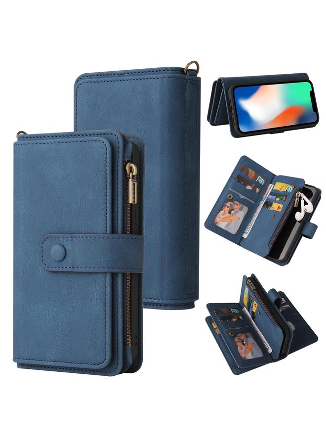 S-TOP Case For iPhone X / XS Skin Feel PU + TPU Horizontal Flip Leather Case with Holder & 15 Cards Slot & Wallet & Zipper Pocket & Lanyard - Image 1