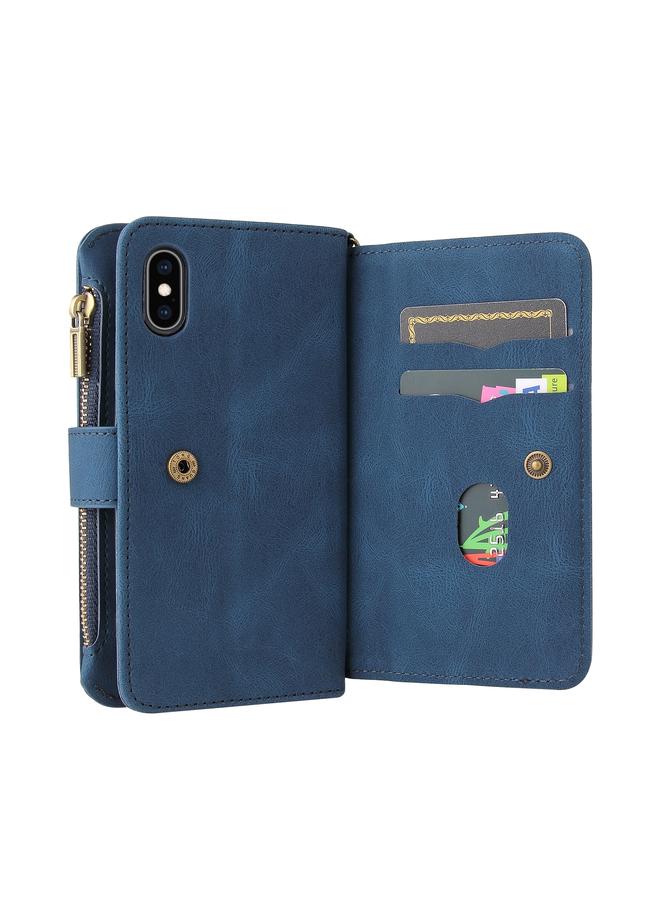 S-TOP Case For iPhone X / XS Skin Feel PU + TPU Horizontal Flip Leather Case with Holder & 15 Cards Slot & Wallet & Zipper Pocket & Lanyard - Image 5