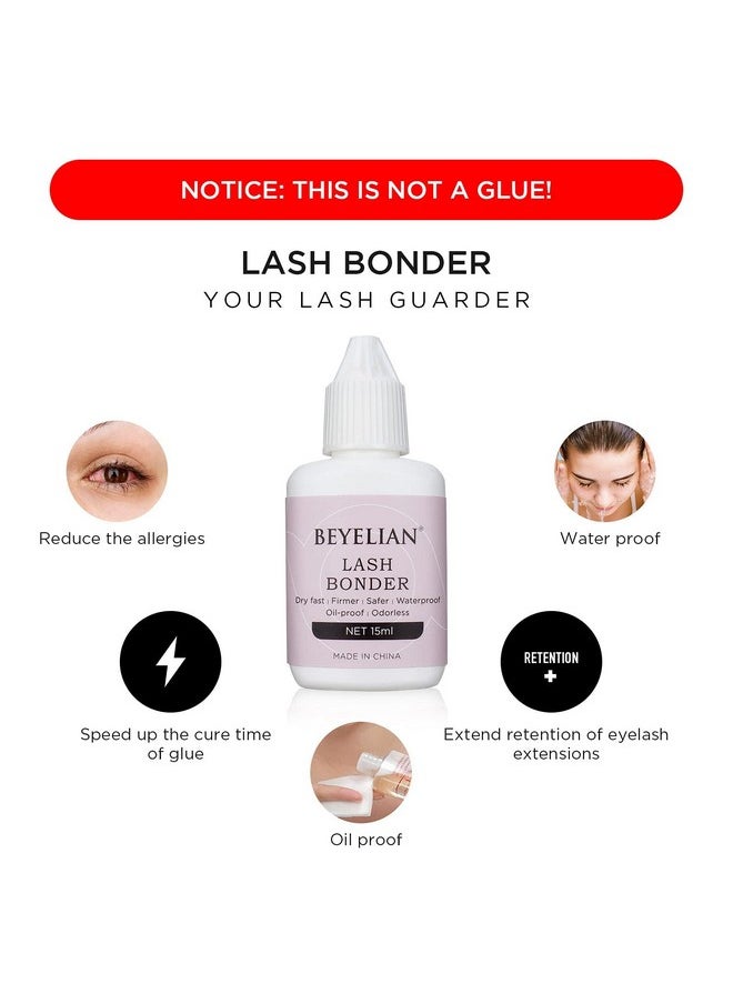 BEYELIAN Lash Bonder For Eyelash Extension Super Bonder Longer Retention Help Glue Bond Better Glue Primer Accelerate Drying Time Low Irritation Water Oil Proof 2 Pack  - Image 2