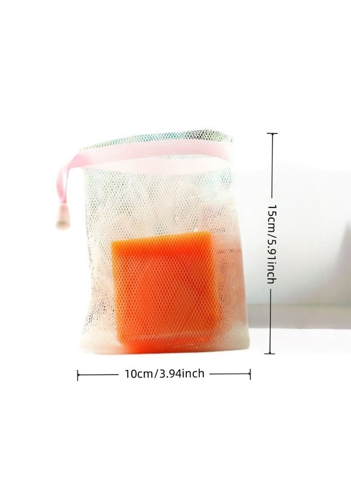 Soap Bag Soft for Shower, Soap Pouch Saver with Drawstring for Foaming and Drying,Hangable (10 pcs mesh soap bag) - Image 2