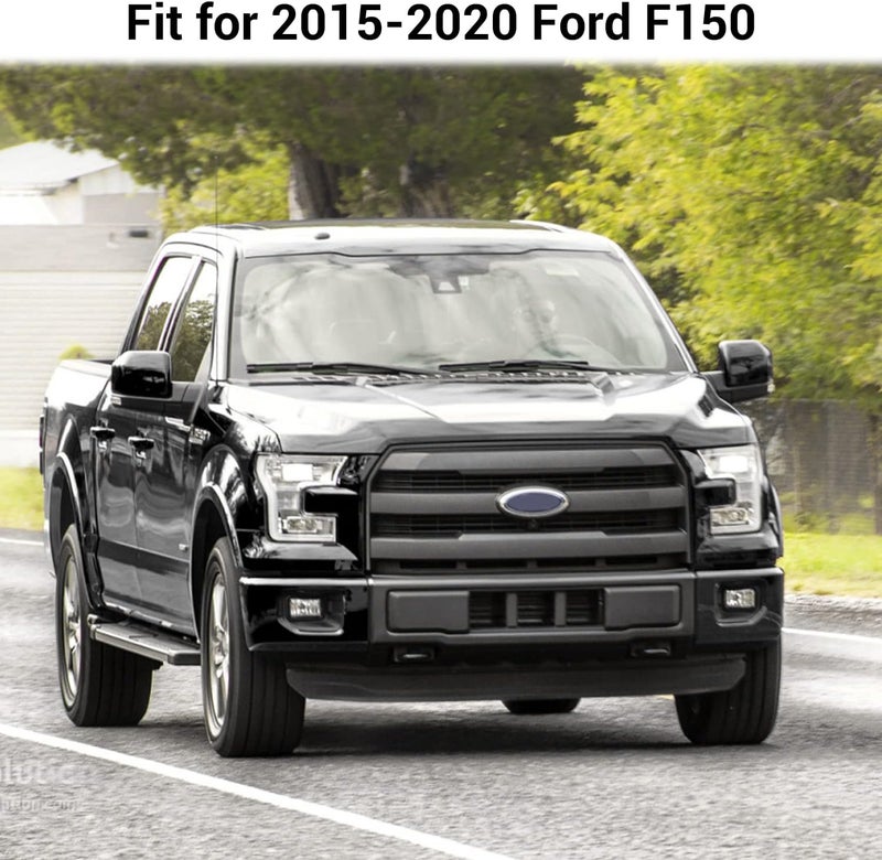 Hoolcar Left & Right Front Bumper Guard Pads Insert Cap Cover for 2015-2020 Ford F150, Carbon Fiber - Image 5