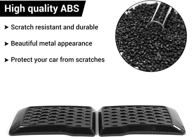 Hoolcar Left & Right Front Bumper Guard Pads Insert Cap Cover for 2015-2020 Ford F150, Carbon Fiber - Image 4