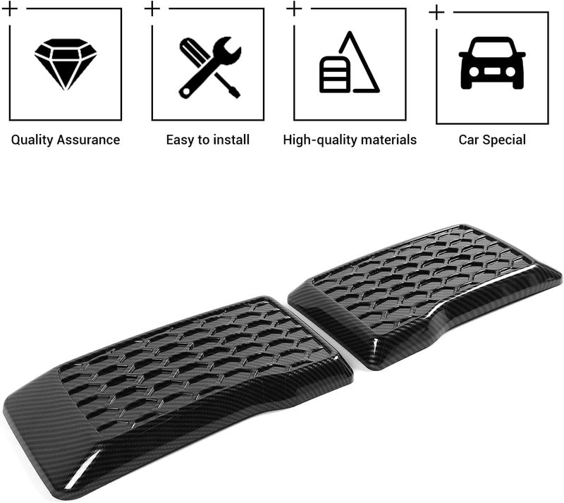 Hoolcar Left & Right Front Bumper Guard Pads Insert Cap Cover for 2015-2020 Ford F150, Carbon Fiber - Image 3