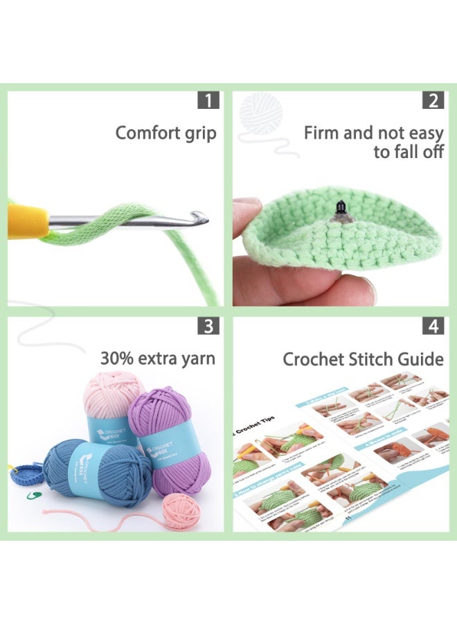Kit for Beginners: Highland Cow Crochet Kit, Learn to Crochet, Includes Easy Knitting Soft Yarn, Step-by-Step Video Tutorial, Hook, Holiday Birthday Gift for Adults and Teen(30%+ Yarn) - Image 5