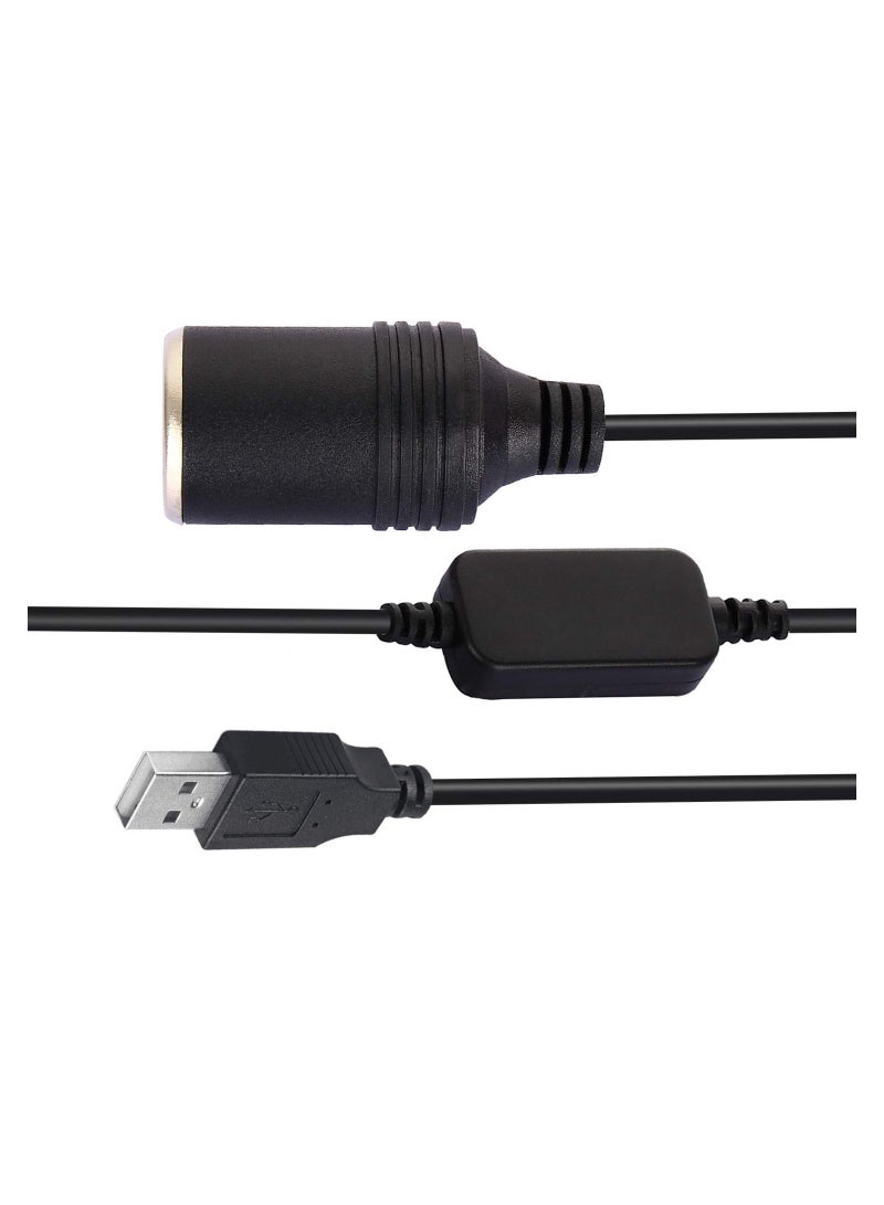 60Cm USB Port To 12V Car Cigarette Lighter Socket Converter Adapter Cord USB Port Power Converter - Image 3