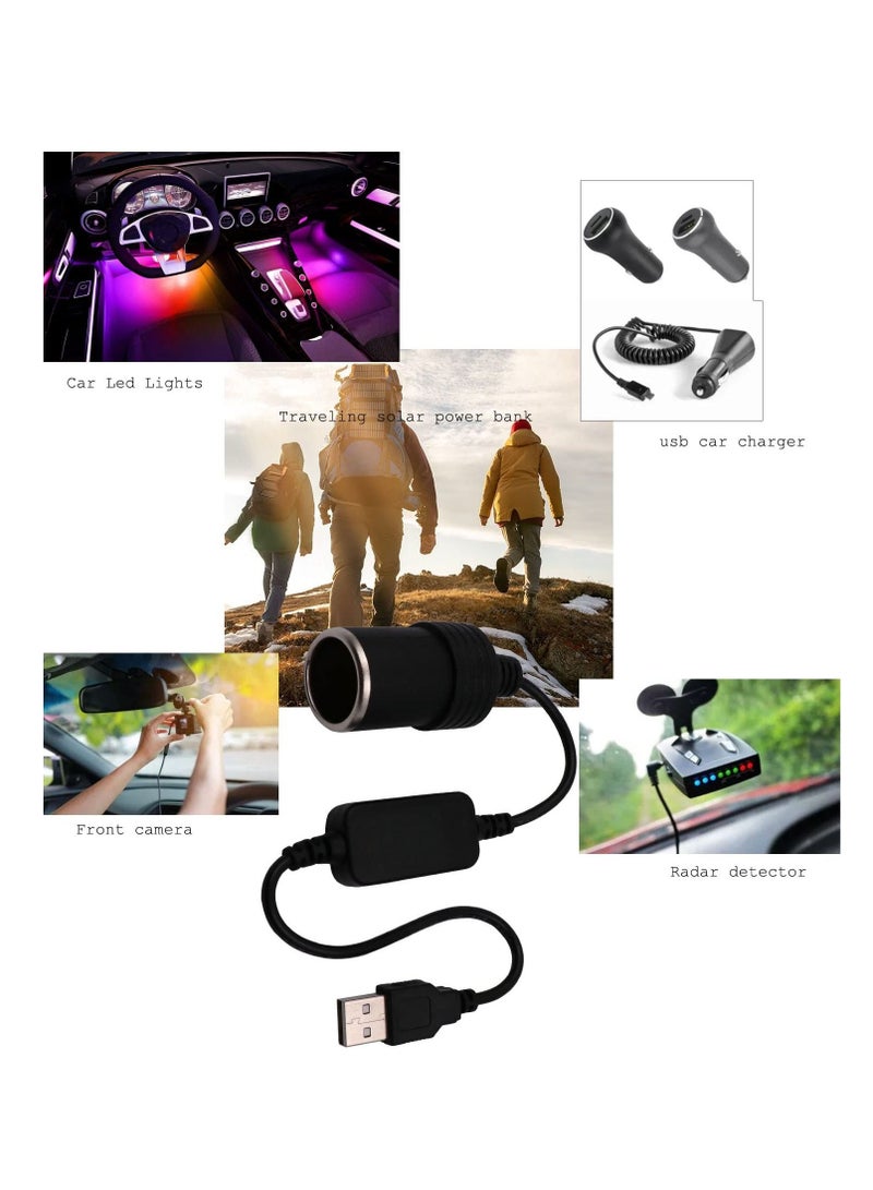 60Cm USB Port To 12V Car Cigarette Lighter Socket Converter Adapter Cord USB Port Power Converter - Image 5