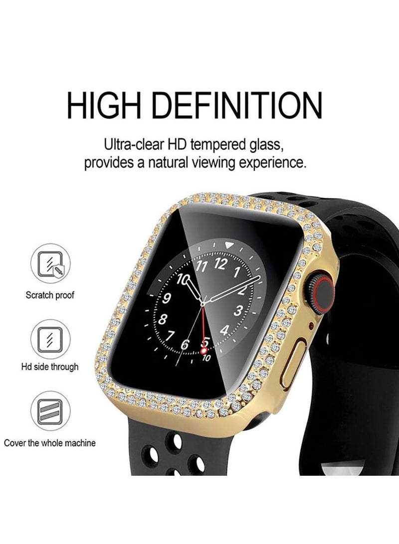 Contex Luxury Bling Diamond Watch Case With Screen Protector Glass 44mm - Rose Gold - Image 4