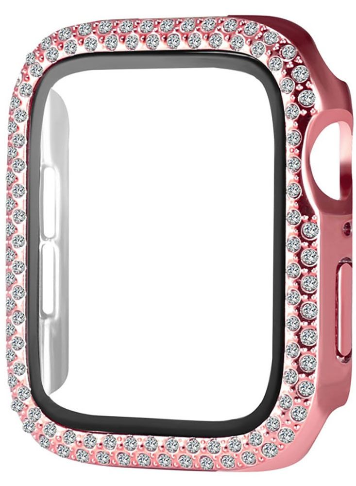 Contex Luxury Bling Diamond Watch Case With Screen Protector Glass 44mm - Rose Gold - Image 1