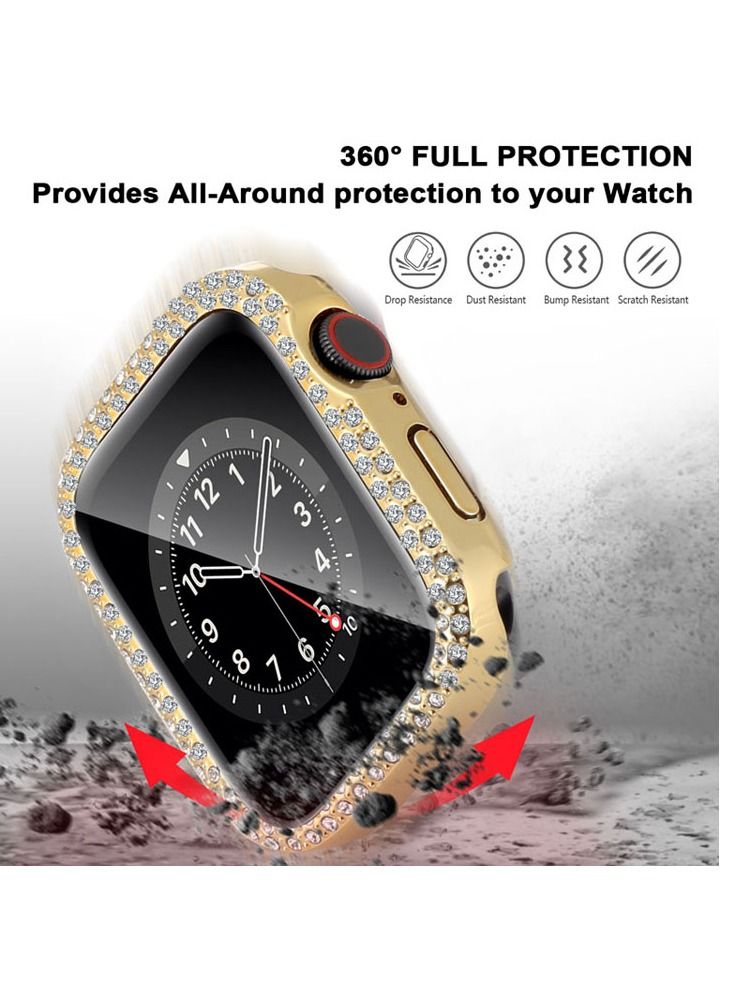 Contex Luxury Bling Diamond Watch Case With Screen Protector Glass 44mm - Rose Gold - Image 2