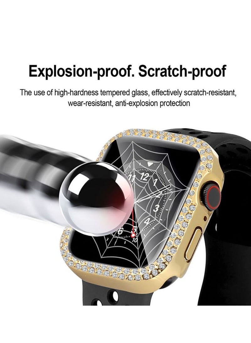 Contex Luxury Bling Diamond Watch Case With Screen Protector Glass 44mm - Rose Gold - Image 3