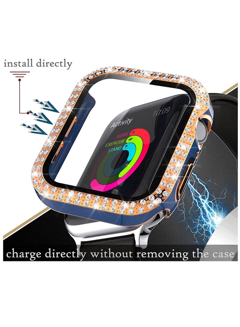 Contex Luxury Bling Diamond Watch Case With Screen Protector Glass 44mm - Rose Gold - Image 5