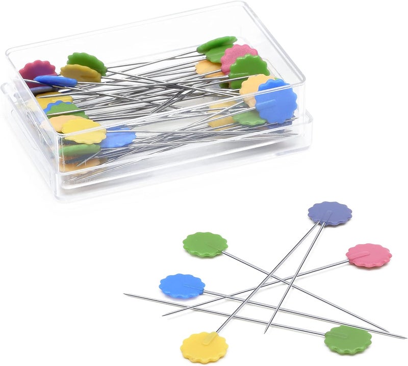 Dritz 68 Flat Head Pins, Flower, 2-Inch (50-Count) - Image 3