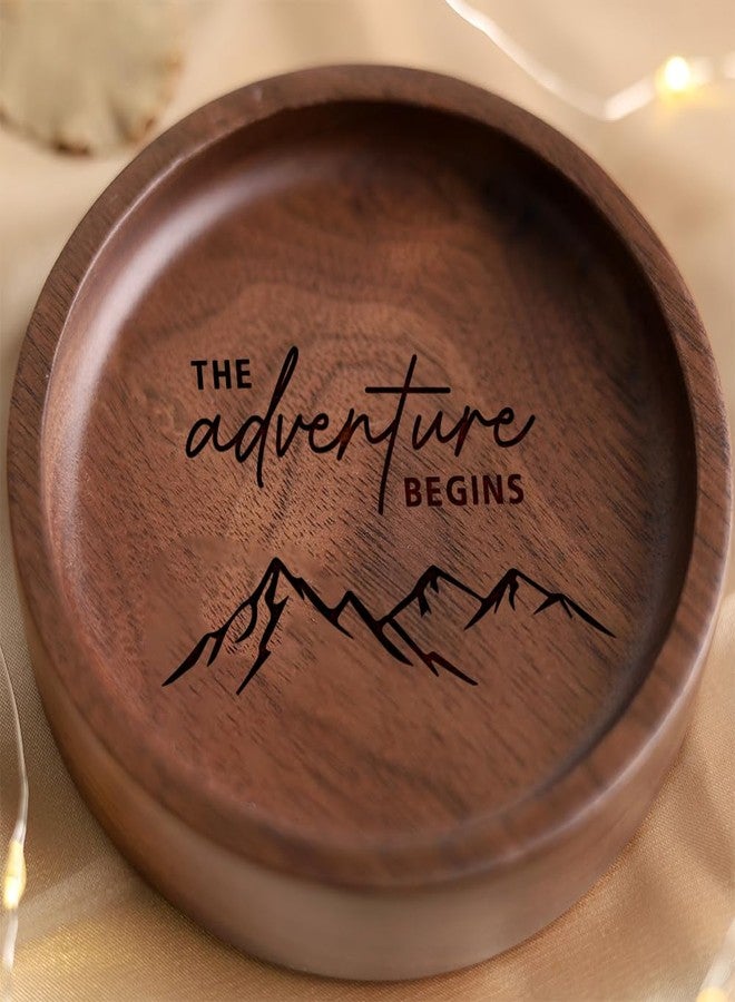 La Boda Personalized Wooden Ring Tray, Engraved Rings Holder, Engagement Ring Dish with Initials and Date, Custom Wedding Gifts for Couple, Birthday Gifts for Her, Bridal Shower - Image 1