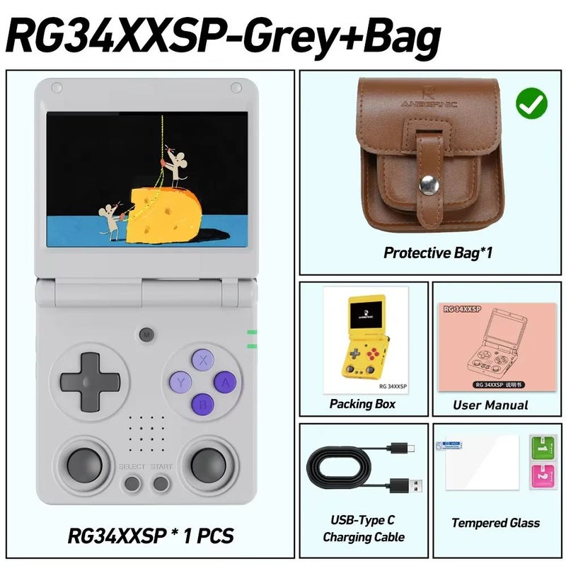 أنبيرنيك ملحقات ألعاب Anbernic RG34XXSP - رمادي - Image 1