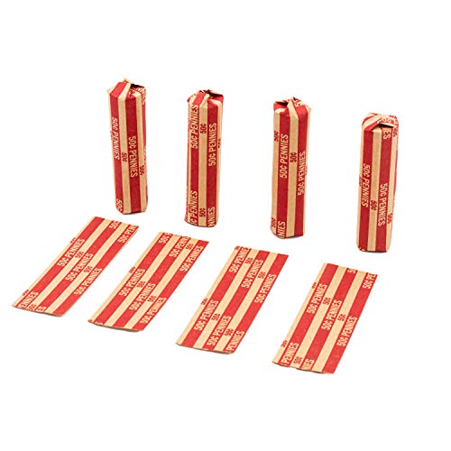 CAROUSELCHECKS Penny Coin Wrappers, 100 Flat Striped Coin Wrappers - Image 3