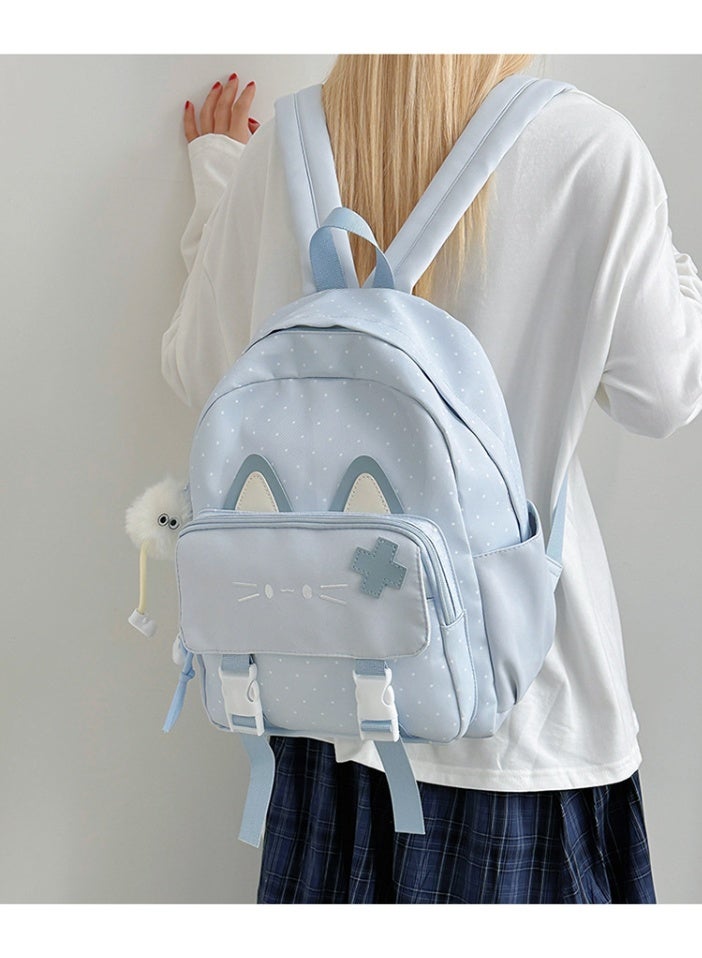 Girls' Lightweight Cat Ear School Backpack for Primary Students, Casual Daypack - Image 4
