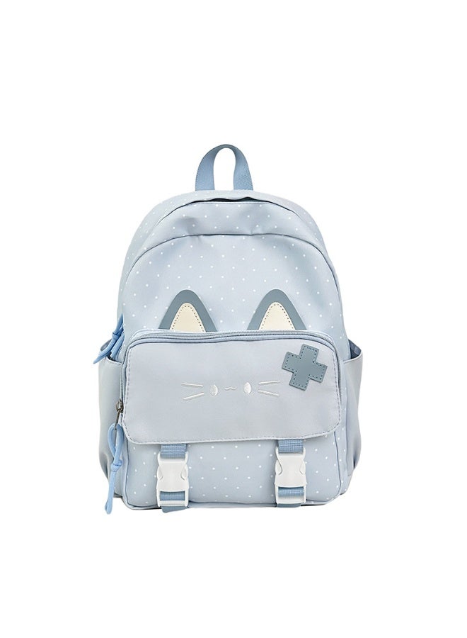 Girls' Lightweight Cat Ear School Backpack for Primary Students, Casual Daypack - Image 1