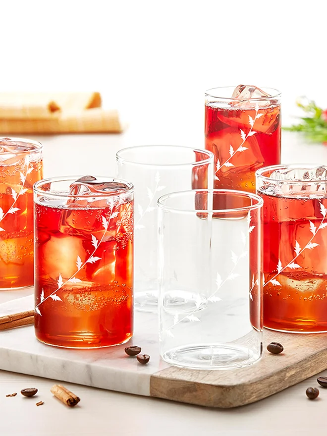 بوروسيل طقم أكواب زجاجية بيضاء كريستال  قطع  مل