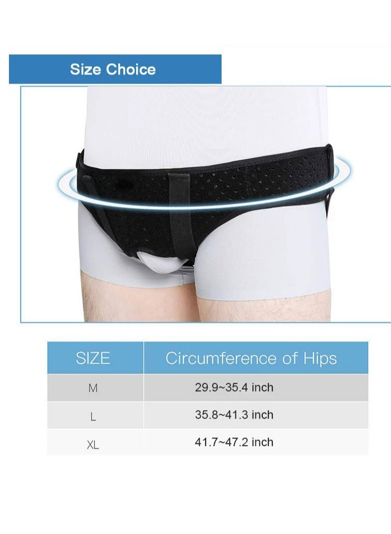 GUDOO Hernia Belt Hernia Support For Single Double Inguinal Sports Hernia 2 Removable Compression Pads Adjustable Groin Straps  - Image 5