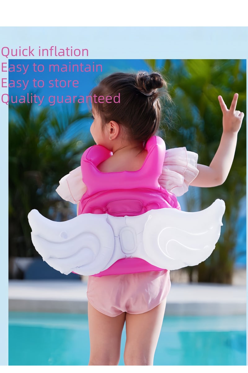 أفضل ذروة سترة سباحة قابلة للنفخ للأطفال، سترة سباحة قابلة للتعديل، سترة سباحة عائمة آمنة مع دعامة للرقبة وإبزيم قابل للتعديل، سترة سباحة للأطفال، سترة نجاة للأولاد والبنات بوزن 15-30 كجم، عوامة سباحة للأطفال بعمر 2، 3، 4، 5، 6 سنوات. - Image 3
