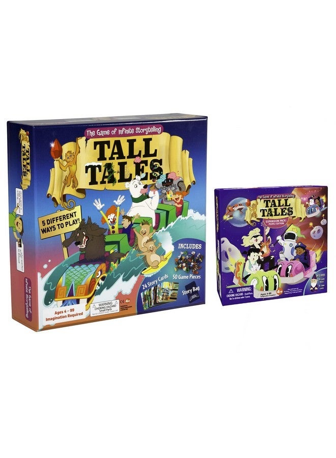 أس سي أس دايركت SCS Direct, Tall Tales Board Game & Expansion Combo Pack (مجموعة 93 قطعة) - لعبة رواية القصص التعليمية مع بطاقات القصة وقطع اللعبة ل 5 طرق للعب للأطفال والكبار والمدرسة والأصدقاء وهدية عيد الميلاد - Image 2