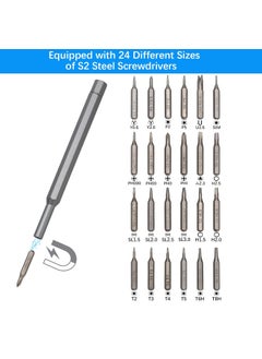 tasainu 24 in 1 Small Screwdriver Sets Precision Screwdriver Set for Electronics Magnetic Mini Screwdriver Set Micro Screwdriver Kit For Repairing Eyeglasses Watches Electronics Computer tasainu  - Image 2