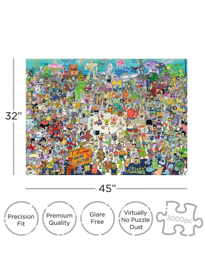 Aquarius Spongebob Squarepants Puzzle (3000 Piece Jigsaw Puzzle) - Officially Licensed Spongebob Merchandise & Collectibles - Glare Free - Precision Fit - 32 x 45 Inches - Image 2