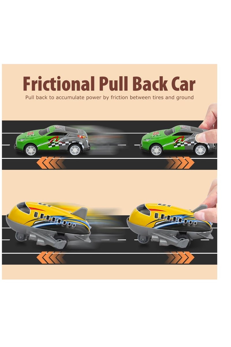 30 Pcs Pull Back Cars Multiple Shapes with Storage Box, develop hands-on children's skills and self-discipline.Variety of toy vehicles in different colors to choose from. easy for children to grasp. - Image 2