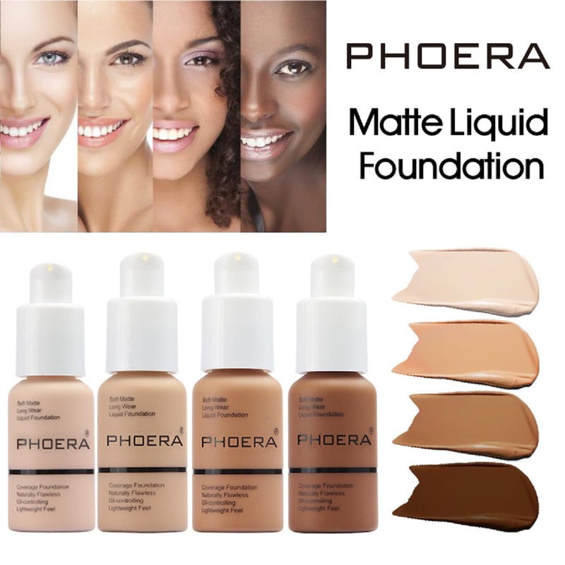 Meifen 2 Pack PHOERA Foundation,Full Coverage Concealer Flawless Soft Matte 24HR Oil Control Liquid Foundation Makeup .(104 Buff Beigeï¼‰ - Image 2