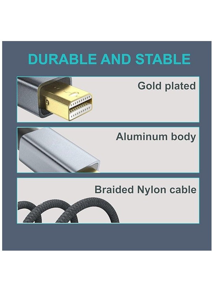Mowsil Mini Display Port to VGA and HDMI Adapter, 13 cm Length, Grey - Image 4