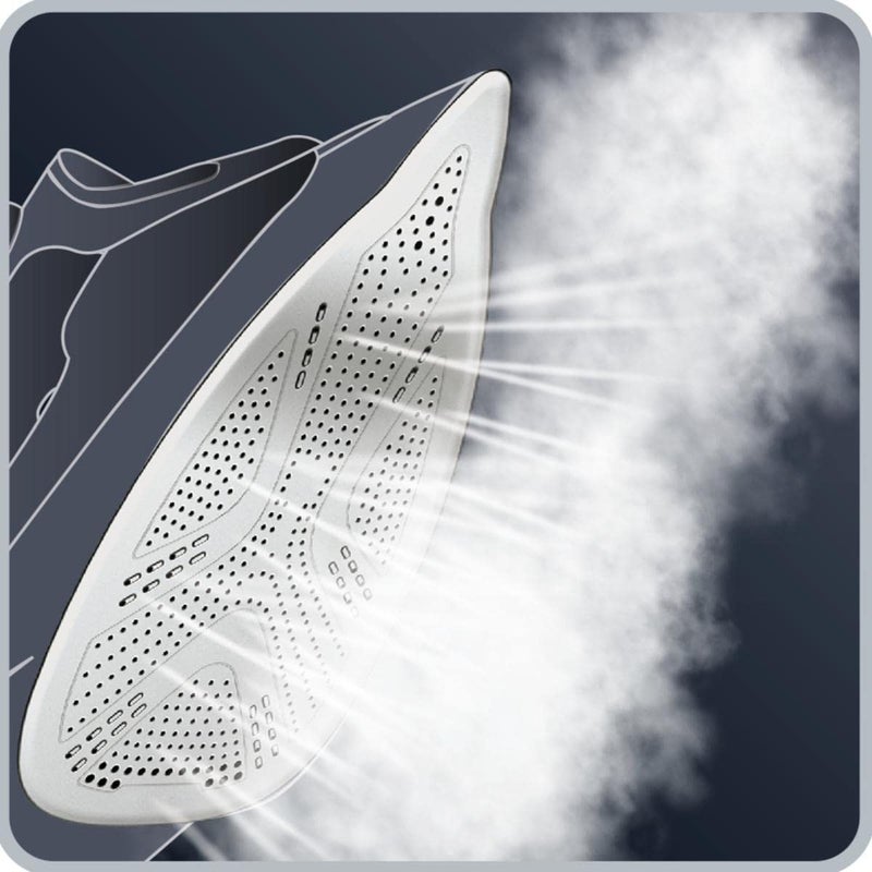 Rowenta DW5360 1750 Watt Focus Xcel Iron with Steam boost, Anti Drip, 400 Hole Sole Plate., Blue (Renewed) - Image 5