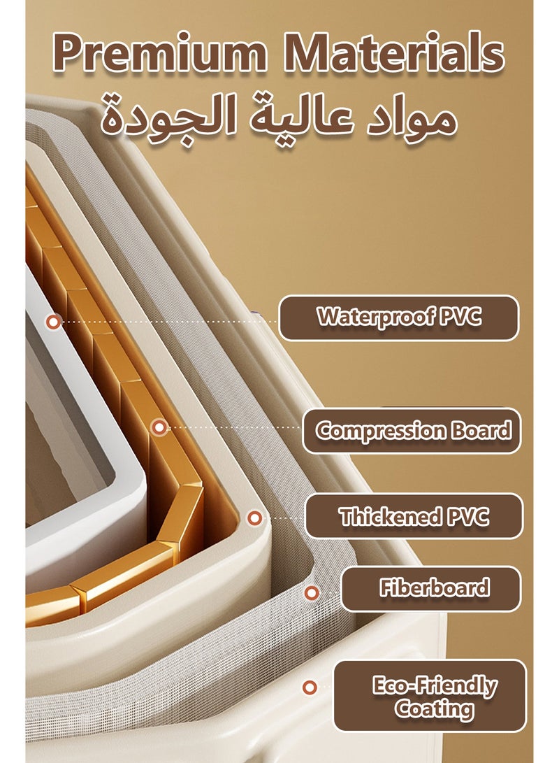 حوض استحمام أطفال قابل للطي، حوض استحمام رضّع قابل للطي مع قاعدة مانعة للانزلاق، حوض استحمام سفر محمول كبير للمساحات الصغيرة والتخييم والتخزين السهل - Image 5