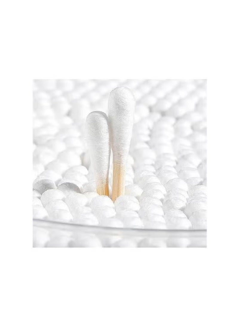 White plastic double headed cotton swabs for the ears - 2Pcs - Image 3