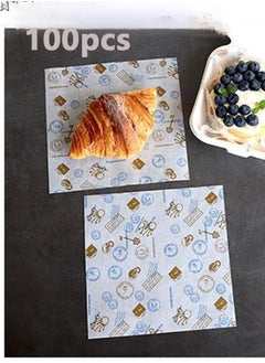 Geustos 100-Piece Bread Sandwich Burger Fries Food Grade Oil Proof Paper, Wrapping Baking Tools Gift Tissue, Cake Packaging Paper 18x18cm  - Image 1