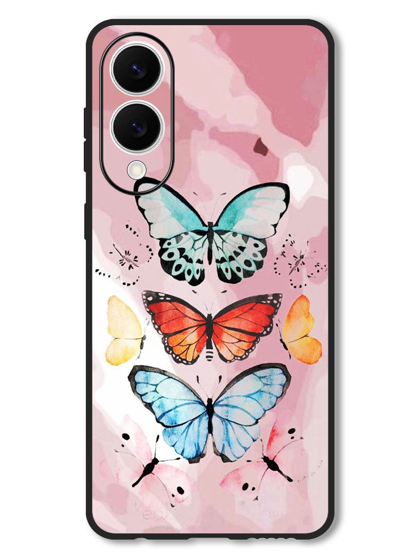 Theodor Case Compatible with Samsung Galaxy S25 Edge 6.7 Inch Protection Shockproof Bumper Cover Butterflies (2) - Image 1